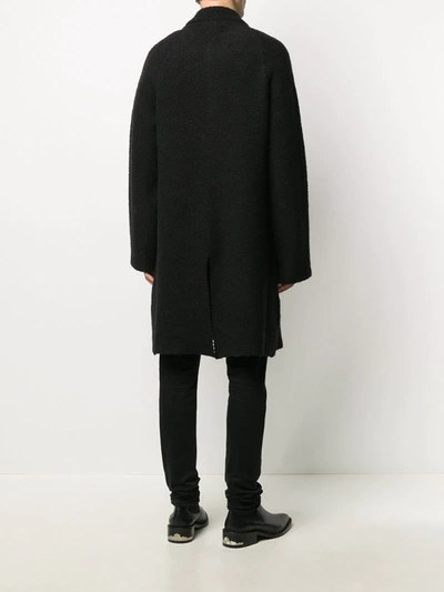 Shop Laneus Single Breasted Textured Coat In Black