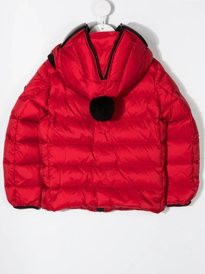 Shop Ai Riders On The Storm Hooded Puffer Jacket In Red