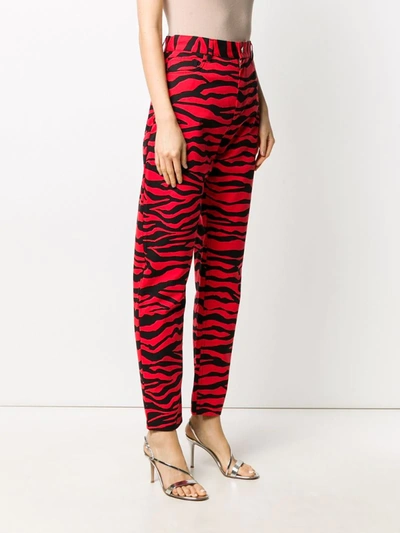 Shop Attico Tiger-print Carrot Fit Trousers In Black