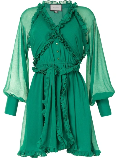 Shop Alexis Ruffle-trimmed Mini Dress In Green