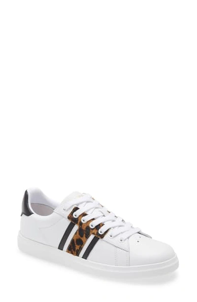 Shop Tory Burch Howell Chevron Sneaker In White/ Barbados Leopard