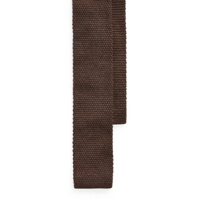 Shop Ralph Lauren Knit Cashmere Tie In Brown
