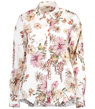Shop Adam Lippes White Floral Print Shirt