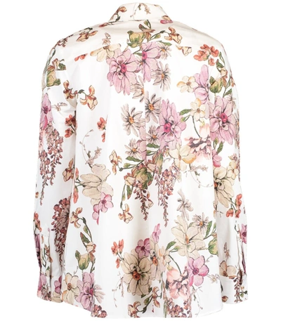 Shop Adam Lippes White Floral Print Shirt