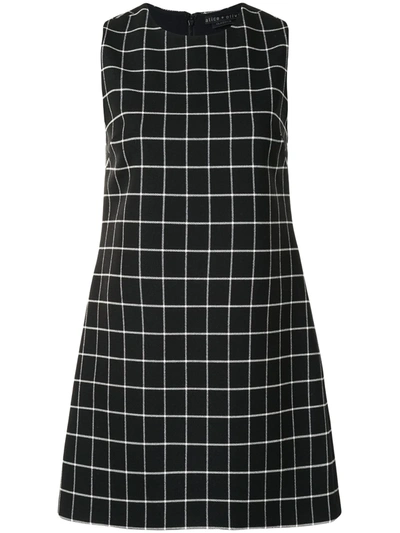 Shop Alice And Olivia Check-pattern Mini Dress In Black