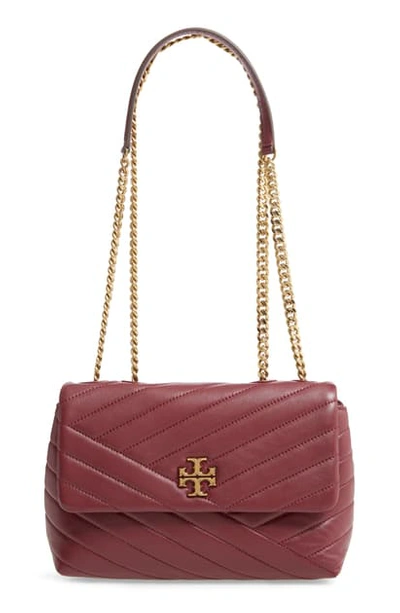 Tory Burch Kira Chevron Red (Imperial Garnet) Small Convertible Shoulder  Bag