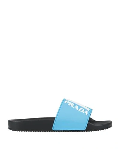 Shop Prada Sandals In Azure