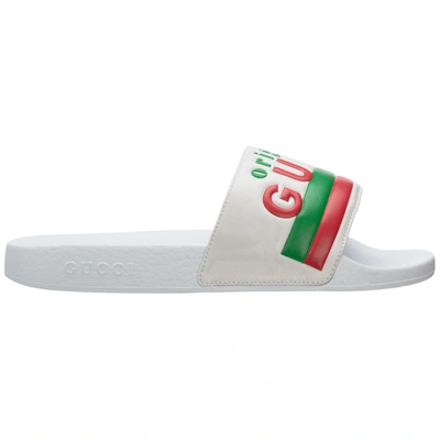 Shop Gucci Men's Genuine Leather Slippers Sandals  Original  In White