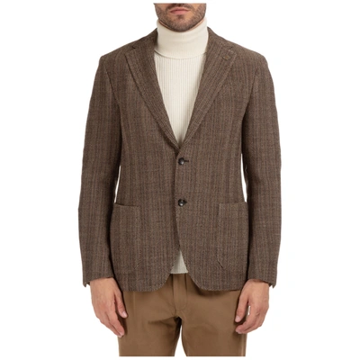 Shop Lardini Men's Wool Jacket Blazer  Easy In Brown