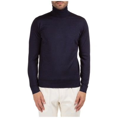 Shop Lardini Men's Polo Neck Turtleneck Jumper Sweater In Blue