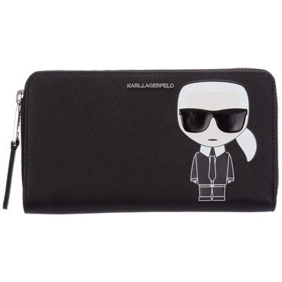 Shop Karl Lagerfeld Women's Wallet Coin Case Holder Purse Card Bifold In Black