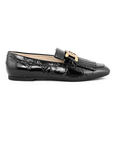 Shop Tod's Loafers In Black Leather In Nero