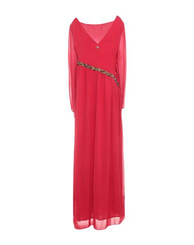 Shop Cavalli Class Woman Maxi Dress Red Size 14 Viscose