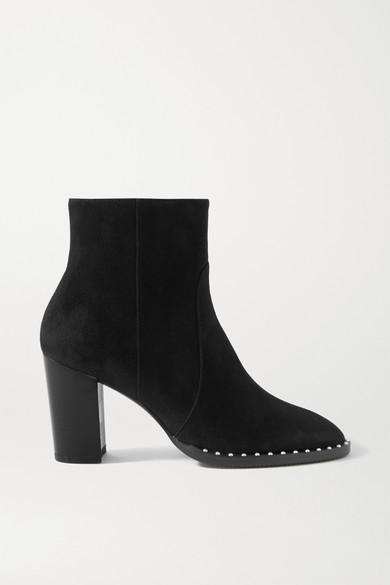 Embellished suede ankle boots