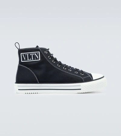 Shop Valentino Vltn Times Giggies High-top Sneakers In Black