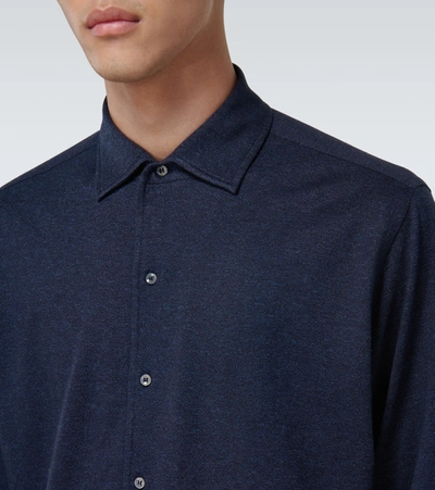 Shop Loro Piana Capri Cotton Jersey Shirt In Blue