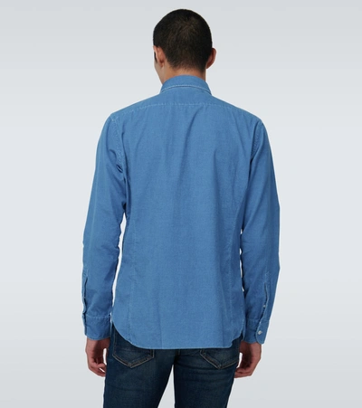 Shop Tom Ford Long-sleeved Corduroy Shirt In Blue