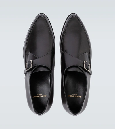 Shop Saint Laurent Marceau Leather Derby Shoes In Black