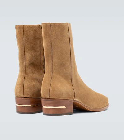 Shop Amiri Suede Squared Toe Boot In Brown