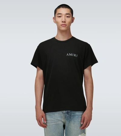 Shop Amiri Flowers Cotton T-shirt In Black