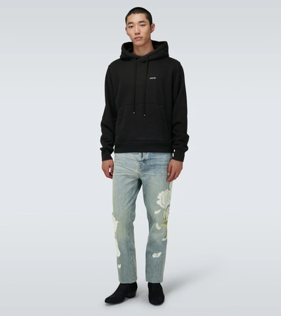 Shop Amiri Classic Logo Hooded Sweatshirt In Black