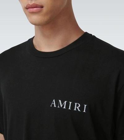 Shop Amiri Flowers Cotton T-shirt In Black