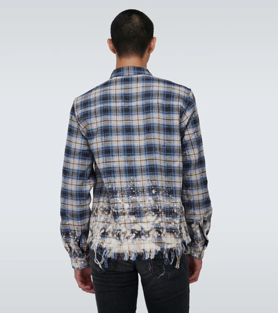 Shop Amiri Bleached Flannel Shirt In Multicoloured