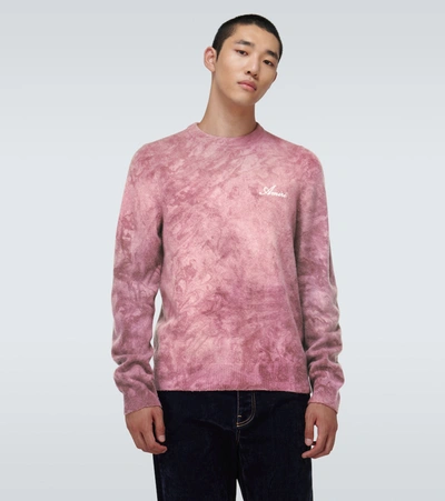 Shop Amiri Marble Tie-dye Sweater In Pink