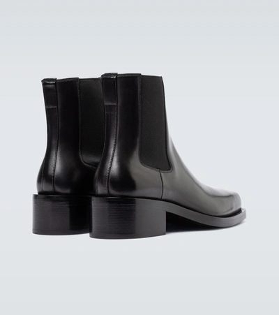 Shop Givenchy Leather Square Toe Ankle Boots In Black