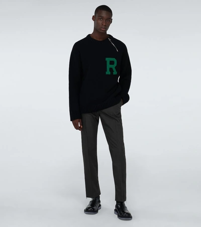 Shop Raf Simons Slim-fit Pants With Ankle Zippers In Black