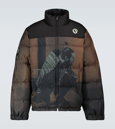 Shop Undercover Samurai-print Down-filled Jacket In Brown