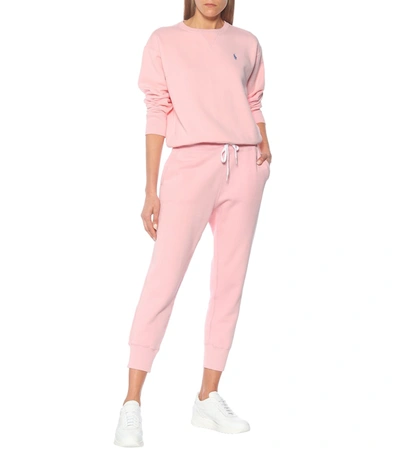Shop Polo Ralph Lauren Cotton-blend Fleece Trackpants In Pink