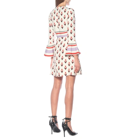 Shop Valentino Printed Wool And Silk Cady Minidress In Multicoloured