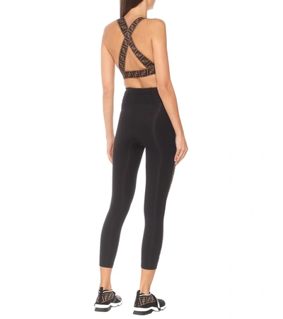 Shop Fendi Ff Sports Bra In Black