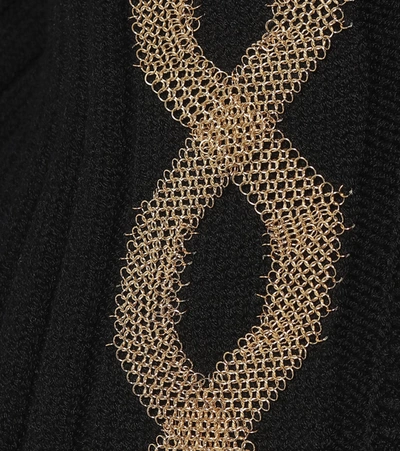 Shop Alexander Mcqueen Wool-blend Embroidered Cardigan In Black
