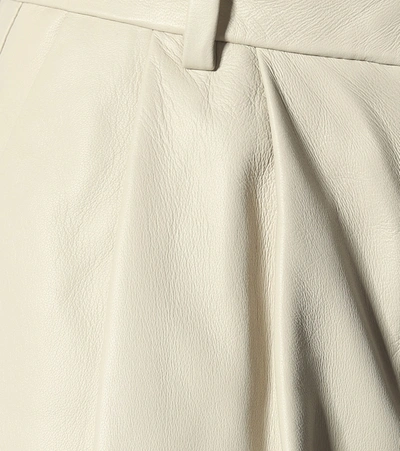 Shop Joseph Tima High-rise Wide-leg Leather Pants In White
