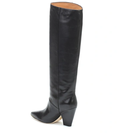 Shop Tory Burch Lila Leather Knee-high Boots In Black