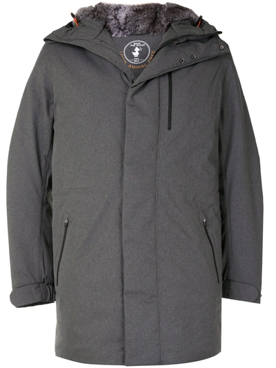 Shop Save The Duck Stone Synthetic Down And Fur Rain Parka In Grey