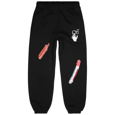 Shop Off-white Pascal Medicine Black Printed Cotton Sweatpants In Black And White