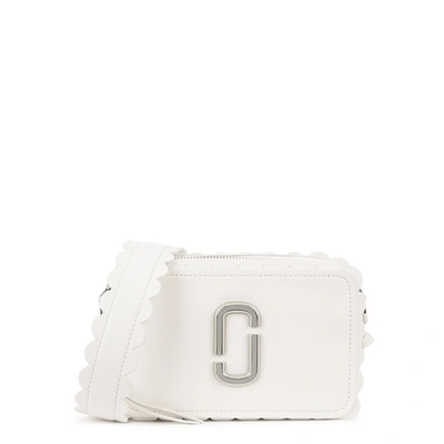Shop Marc Jacobs The Softshot Scalloped Leather Cross-body Bag In White