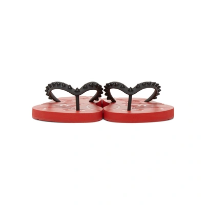 Shop Christian Louboutin Red Loubiflip Donna Sandals In H358 Black
