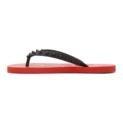 Shop Christian Louboutin Red Loubiflip Donna Sandals In H358 Black
