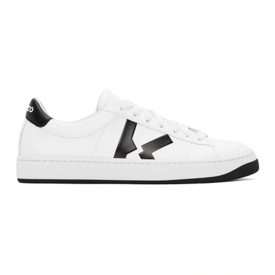 Shop Kenzo White K-logo Kourt Sneakers In 1 White