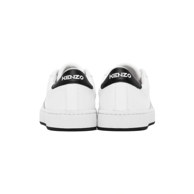 Shop Kenzo White K-logo Kourt Sneakers In 1 White