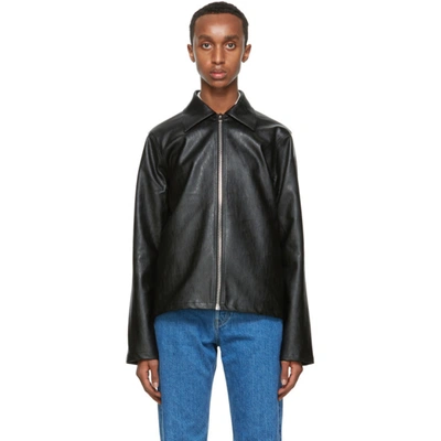 Shop Séfr Sefr Black Faux-leather Truth Jacket