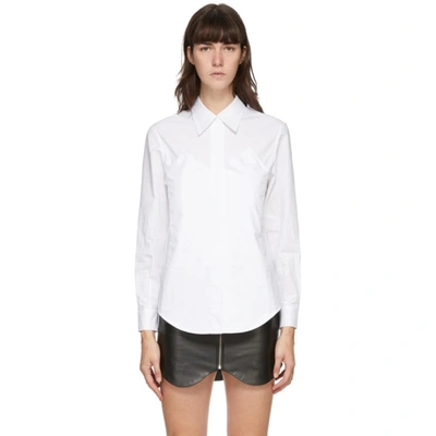 Shop Pushbutton White Bustier Pocket Shirt