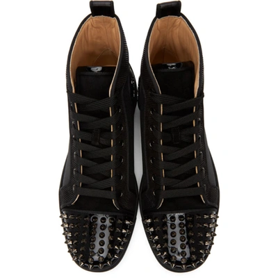 Shop Christian Louboutin Black Orlato High-top Sneakers In B139 Black