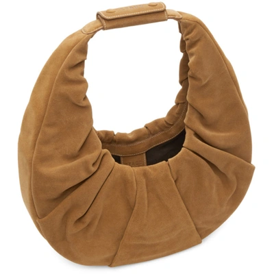 Shop Staud Tan Suede Large Soft Moon Bag