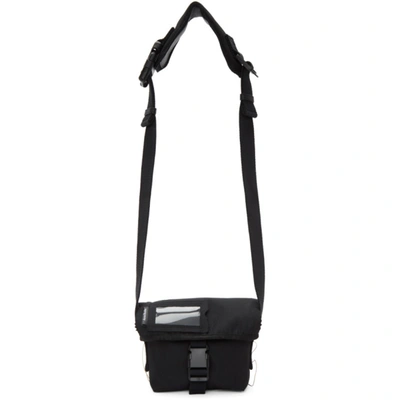 Shop Acne Studios Black Canvas Mini Messenger Bag