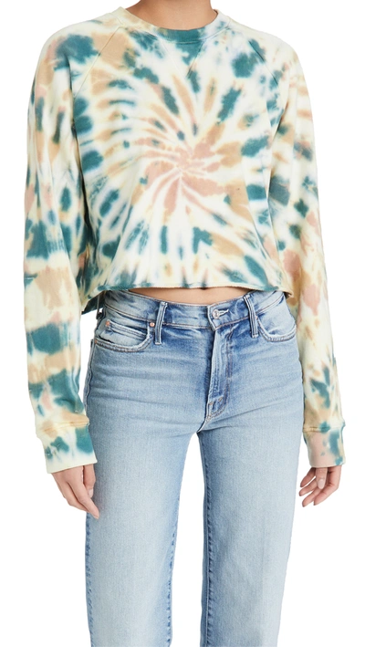 Shop Mother The Loafer Crop Fray Sweatshirt In Delusional